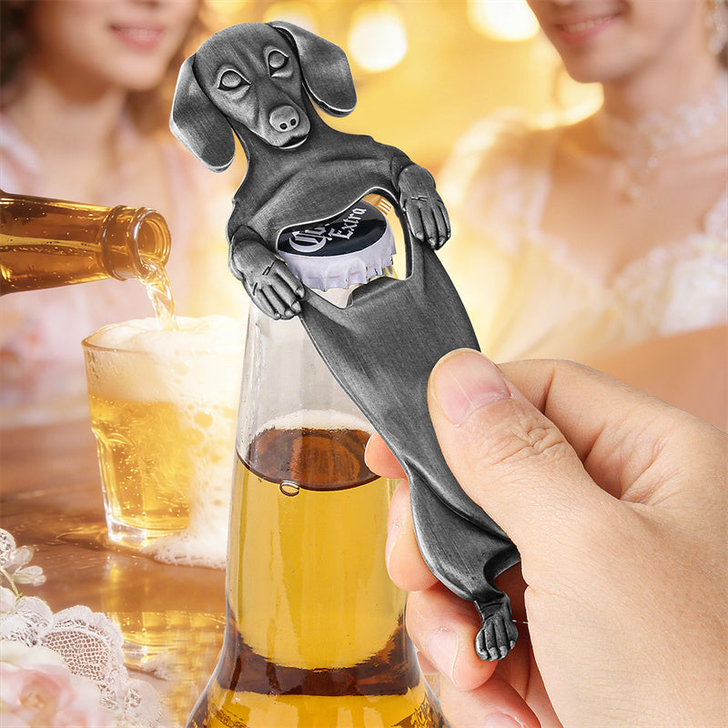 Cute Dachshund Dog Bottle Opener, Cute Gift for Dog Lovers & Bar Use, Portable Bar Tool for Home & Camping