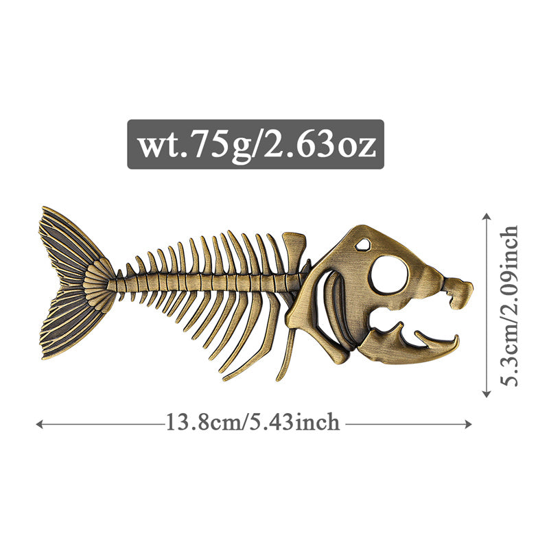 Vintage Fish Skeleton Beer Bottle Opener, Retro Metal Bar Tool for Home Bar & Gifts