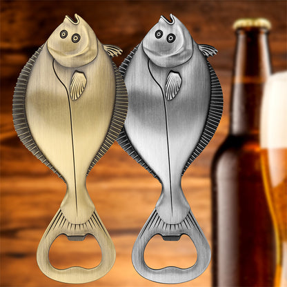 Nautical flounder bottle opener, realistic flatfish design, great gift for anglers and seafood lovers