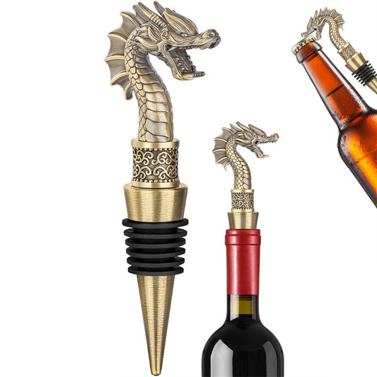Novelty dragon wine bottle stopper, perfect gift for fantasy lovers and wine enthusiasts