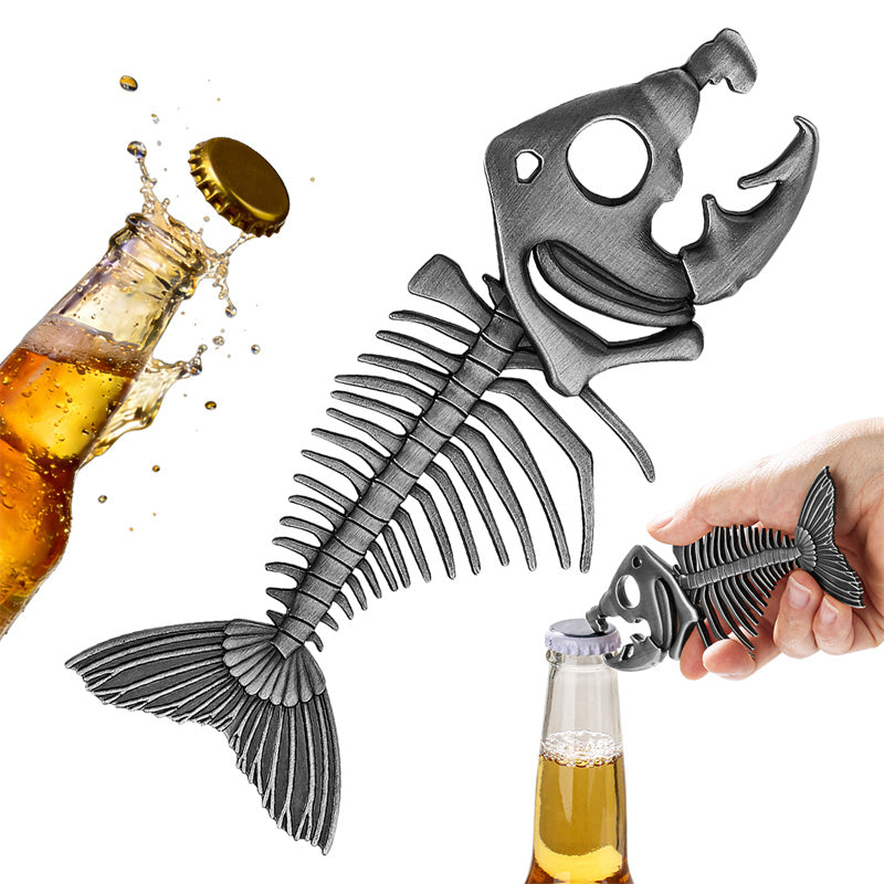 Novelty fish skeleton bottle opener