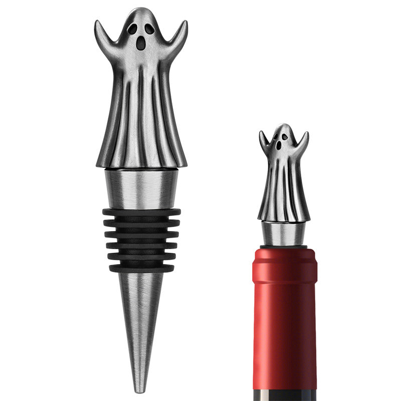 Novelty ghost wine bottle stoppers, Halloween-themed wine accessories