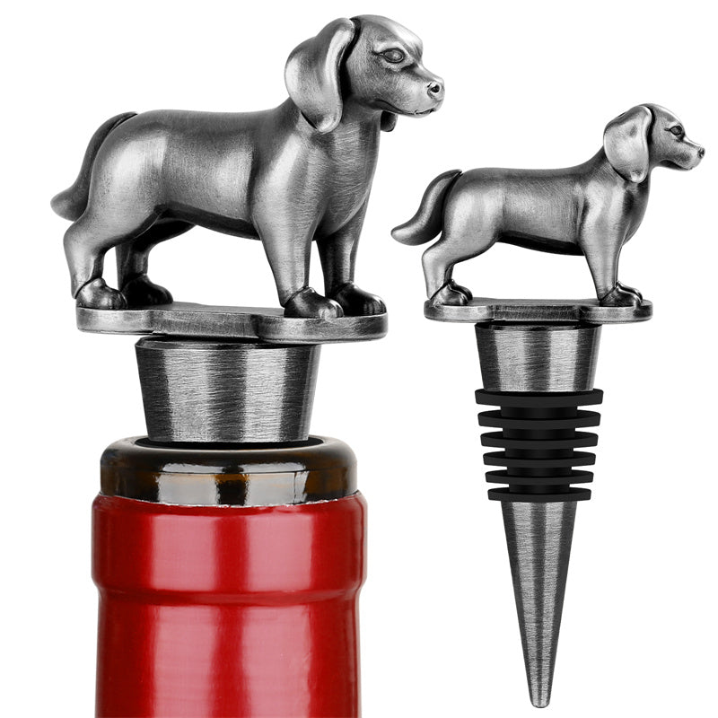Novelty golden retriever wine bottle stopper in silver, gold or bronze, perfect gift for dog lovers