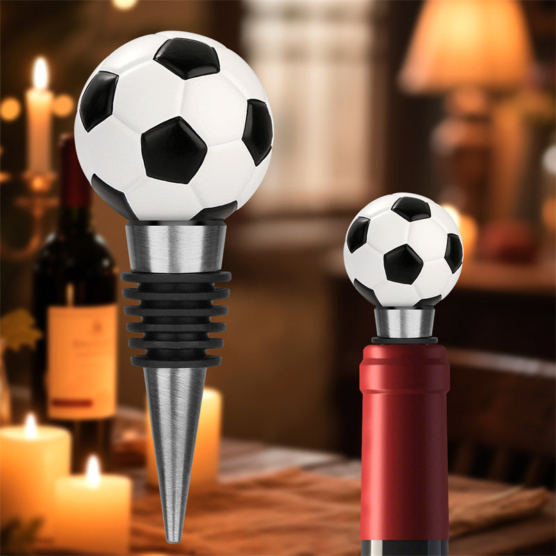 Novelty soccer wine stopper, lifelike football shaped bottle plug for sports fans and wine lovers