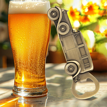 Novelty vintage car bottle opener in antique silver, perfect gift for car lovers and beer enthusiasts