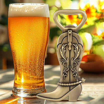 Novelty western boot bottle opener, decorative metal cap remover for gifts