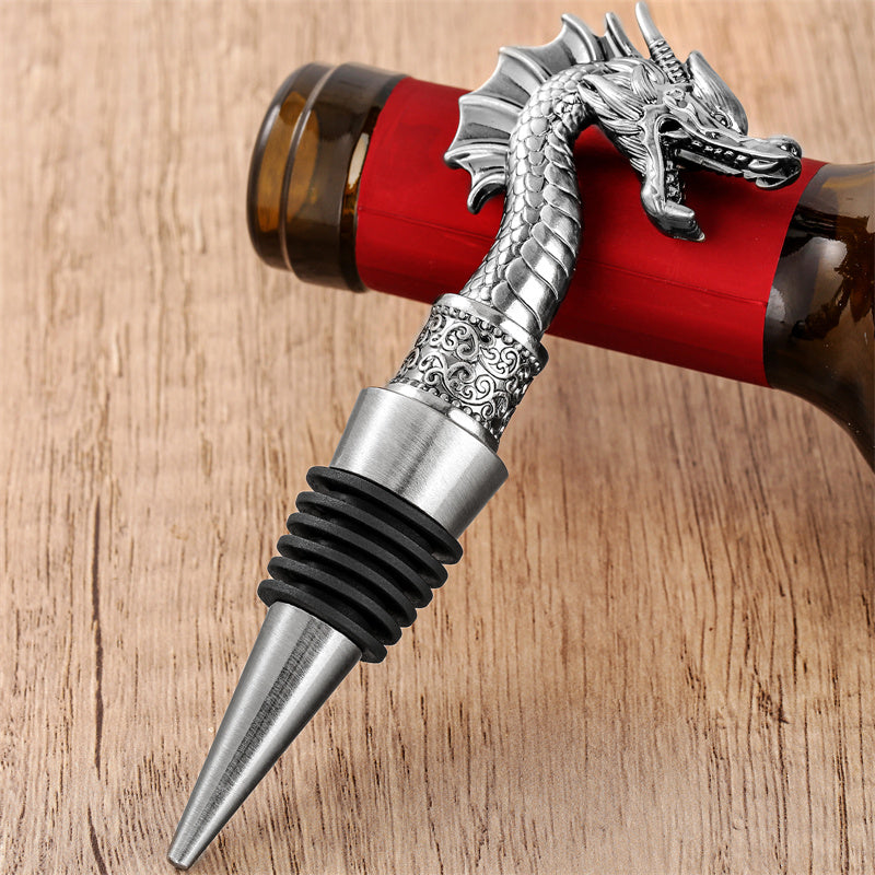 Cool Dragon Head Wine Stopper, Wine Champagne Decorative Preserver,Perfect for Home Bar Party