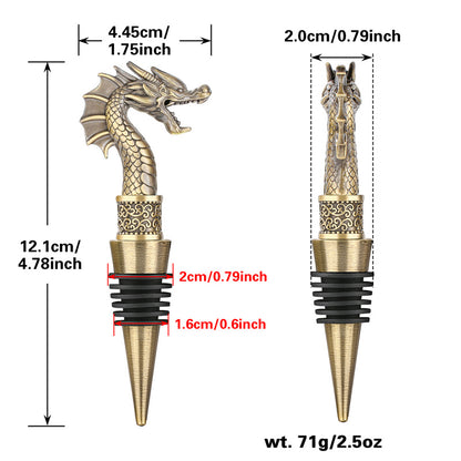 Cool Dragon Head Wine Stopper, Wine Champagne Decorative Preserver,Perfect for Home Bar Party