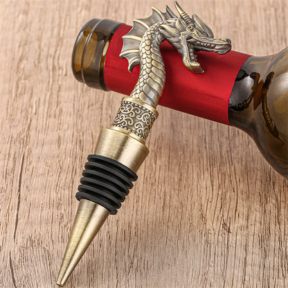 Cool Dragon Head Wine Stopper, Wine Champagne Decorative Preserver,Perfect for Home Bar Party