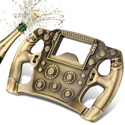 Race Car Steering Wheel Bottle Opener Metal Beer Opener