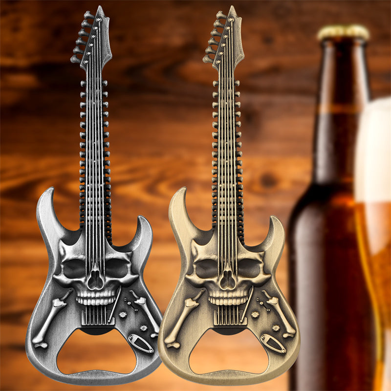 Skull Guitar Bottle Opener Metal Rock Gift Beer Opener



