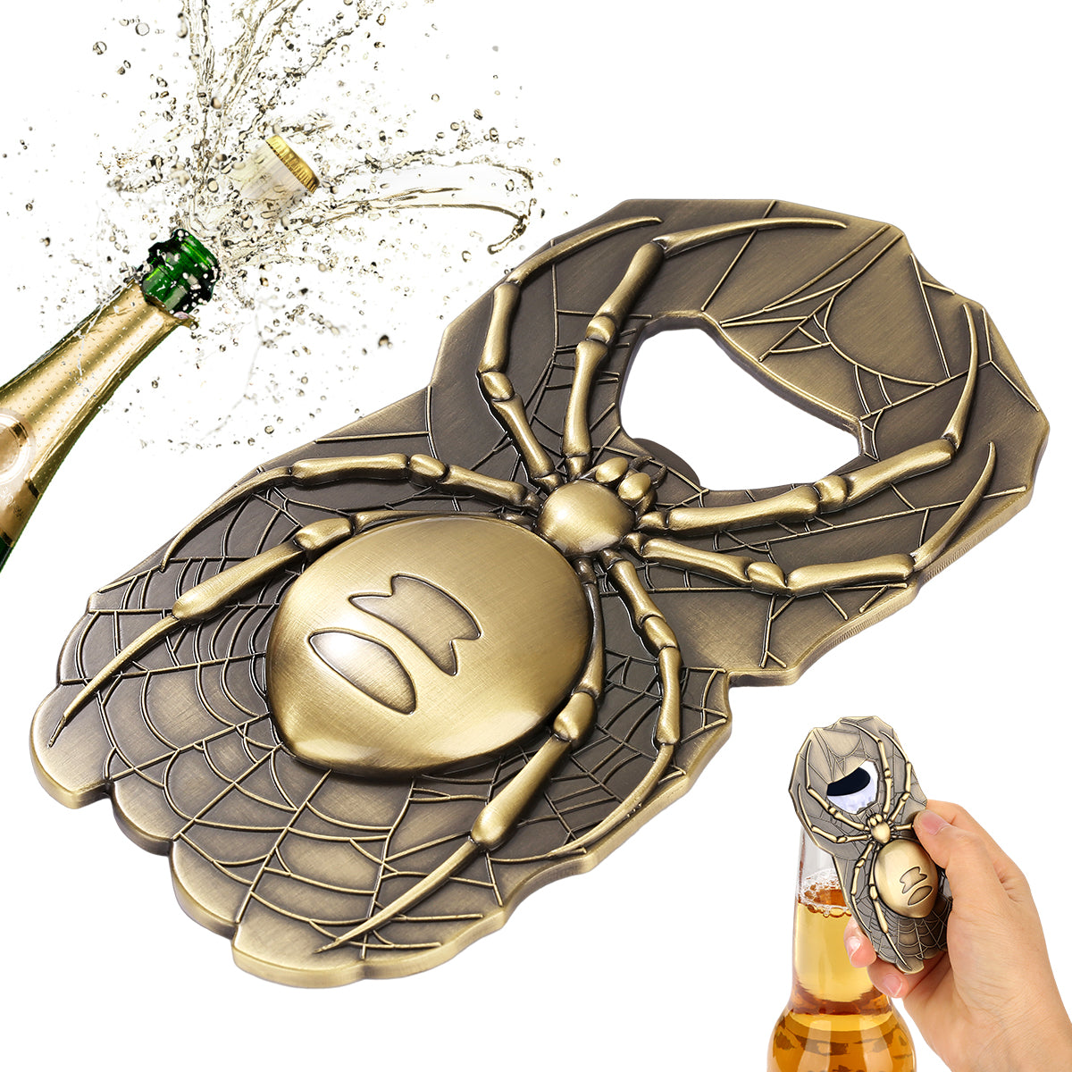 Spider Web Shaped Bottle Opener, Vintage Metal Spider Beer Opener