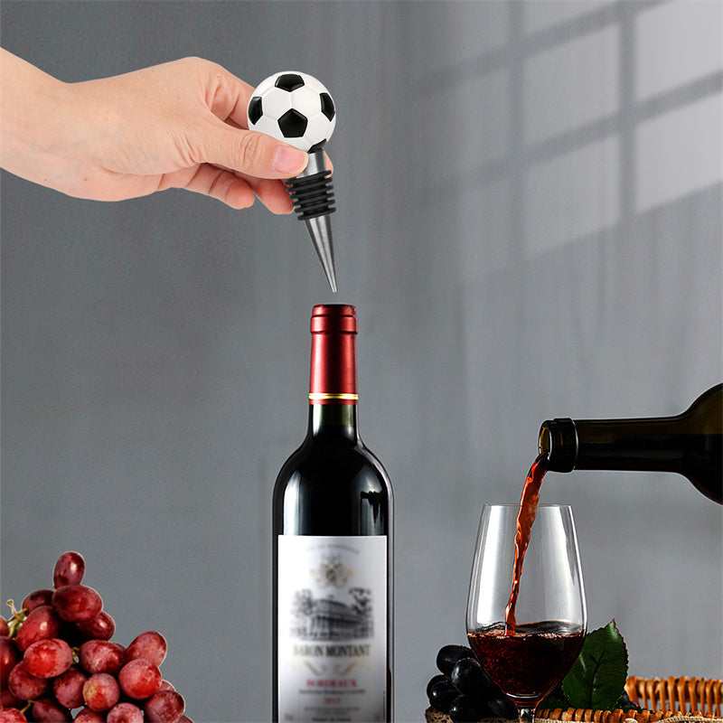 Sports-themed wine accessory: football wine bottle plug, unique barware for game nights and parties