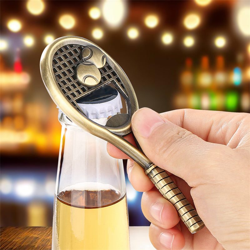 Sports Theme Tennis Racket Bottle Opener for Bar Decor & Gifts
