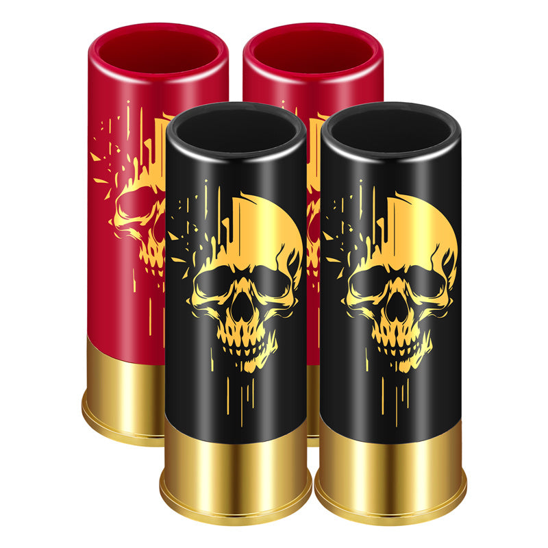 4pcs/set Plastic Skull Shot Glasses, 12GA Small Bullet Shot Cups for Whiskey Tequila Vodka Liquor,Perfect Men's Gift