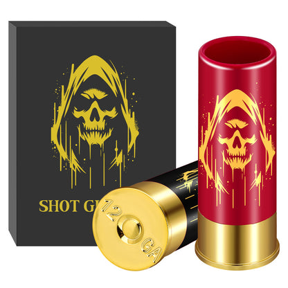 2pcs/set Skull with Hat Plastic Shot Glasses,45ml/1.5oz 12GA Small Shot Cups, Novelty Barware for Whiskey Tequila, Unique Halloween Gift
