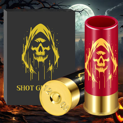 2pcs/set Skull with Hat Plastic Shot Glasses,45ml/1.5oz 12GA Small Shot Cups, Novelty Barware for Whiskey Tequila, Unique Halloween Gift