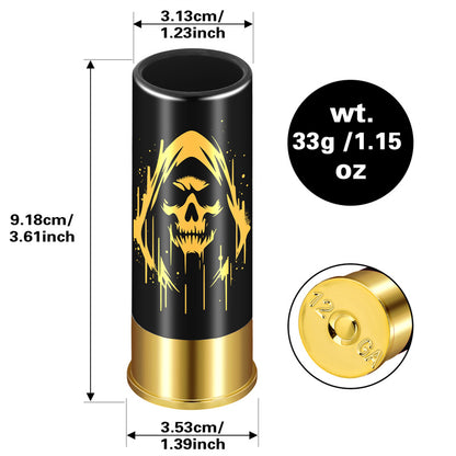 Plastic Skull Shot Glasses,4pcs/set 12GA Small Shot Cups with Gift Box, Gothic Bullet Shaped Drinking Glasses for Halloween