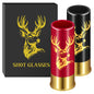 2pcs 12GA Plastic Bullet Shot Glasses Set with Deer Head Print -45ml Small Shot Cups for Whiskey Tequila Liquor Vodka ,Hunting Themed Novelty Barware Gift for Men