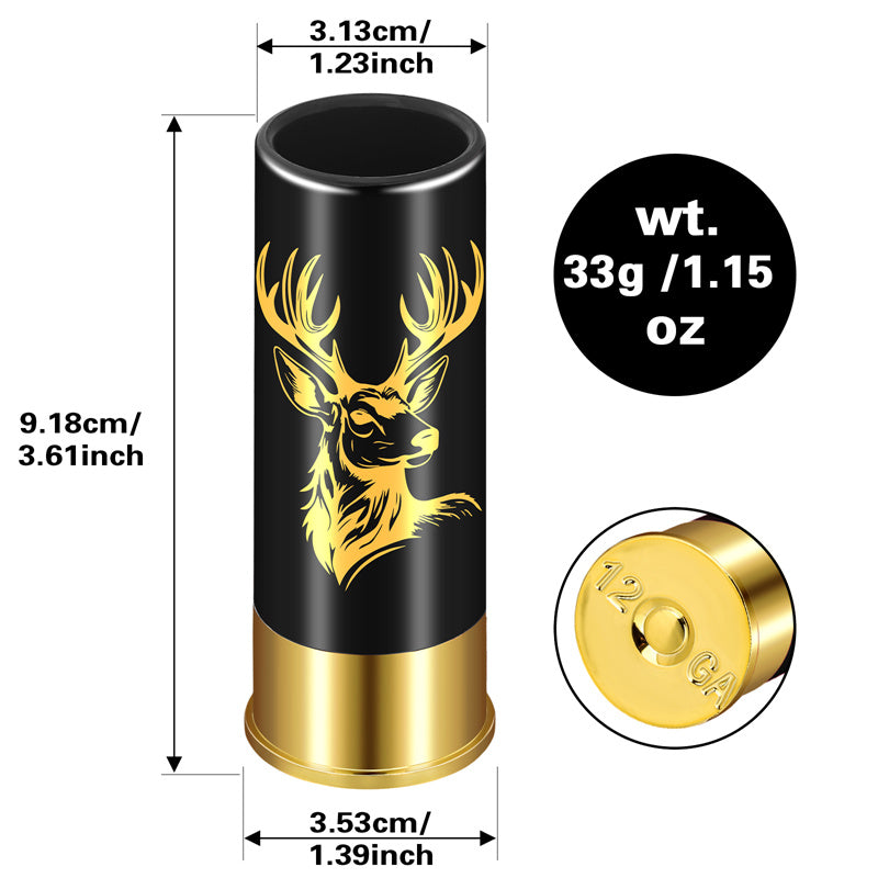 4pcs/set Plastic Deer Head Shot Glasses with Gift Box, 12GA Small Bullet Shot Cups,Perfect Hunting & Birthday Gift for Men and Hunters