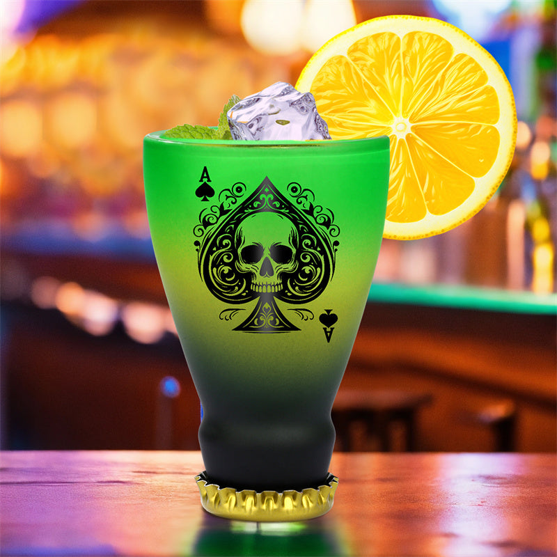 43ml/1.47oz Spades Skull Shot Glasses,Tequila Whiskey Glasses for Men, Club Bar Party Shot Glasses,Ideal Gift for Father Husband Men