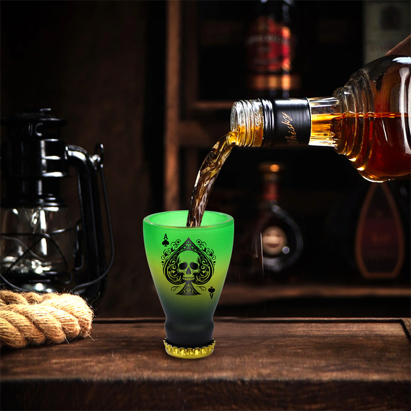 43ml/1.47oz Spades Skull Shot Glasses,Tequila Whiskey Glasses for Men, Club Bar Party Shot Glasses,Ideal Gift for Father Husband Men