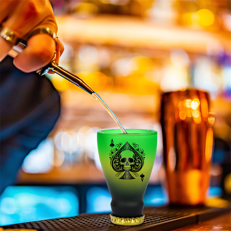 43ml/1.47oz Spades Skull Shot Glasses,Tequila Whiskey Glasses for Men, Club Bar Party Shot Glasses,Ideal Gift for Father Husband Men