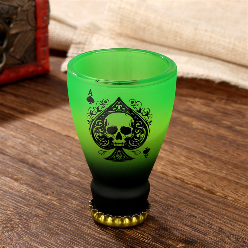 43ml/1.47oz Spades Skull Shot Glasses,Tequila Whiskey Glasses for Men, Club Bar Party Shot Glasses,Ideal Gift for Father Husband Men