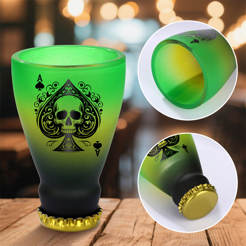 43ml/1.47oz Spades Skull Shot Glasses,Tequila Whiskey Glasses for Men, Club Bar Party Shot Glasses,Ideal Gift for Father Husband Men