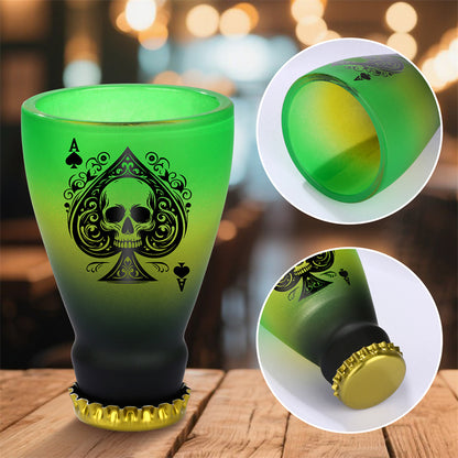 43ml/1.47oz Spades Skull Shot Glasses,Tequila Whiskey Glasses for Men, Club Bar Party Shot Glasses,Ideal Gift for Father Husband Men