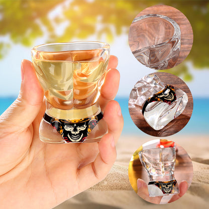 Novel Muscle Man & Bikini Glass Shot Glasses, 30ml Skull Shot Glasses, Set of 2 for Alcohol Shots, Vodka, Tequila