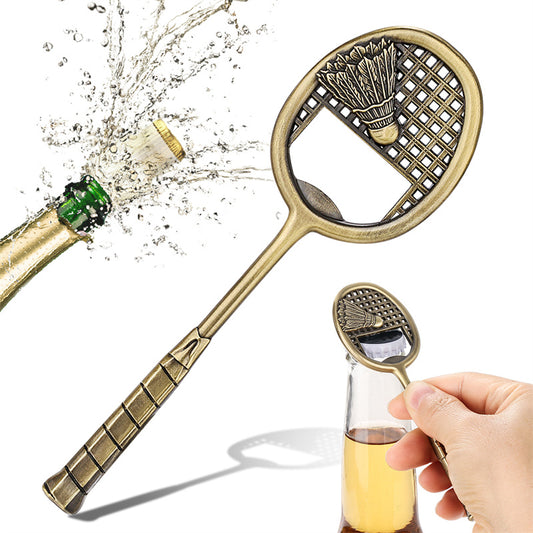 Badminton Racket Shaped Bottle Opener Metal Sports Beer Opener
