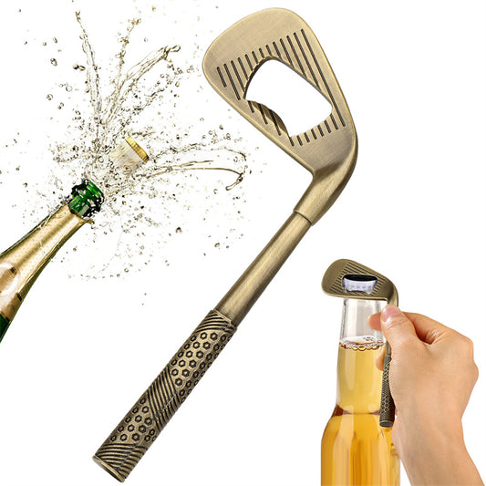 bronze Golf Club Shaped Bottle Opener Metal Golf Beer Opener
