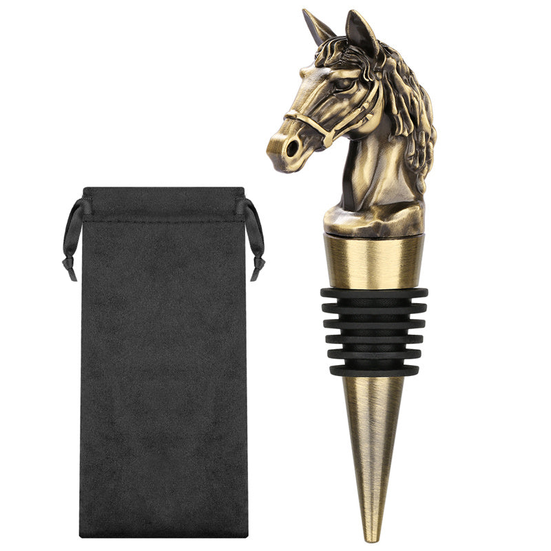 Reusable Horse Head Wine Stopper, Funny Bottle Stoppers for Wine Champagne, Bar Club Party Wine Accessory