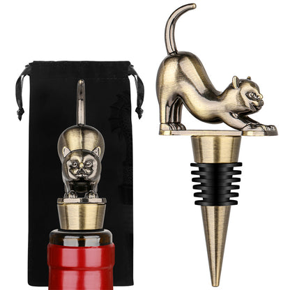 Cat Wine Bottle Stopper, Cat Decorative Reusable Champagne Stoppers,Best Wine Savers for Bar Home Use