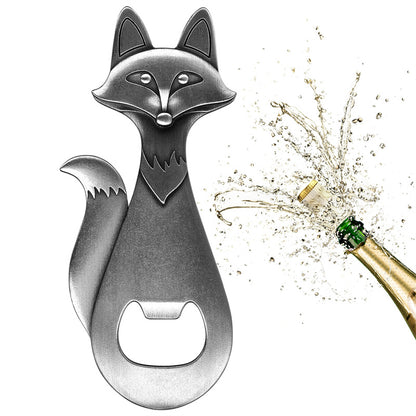 fox bottle opener, minimalist animal design beer cap remover for fox lovers