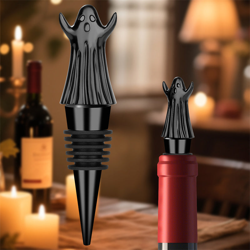  ghost wine stopper, spooky Halloween design wine bottle plug for bar and party decor