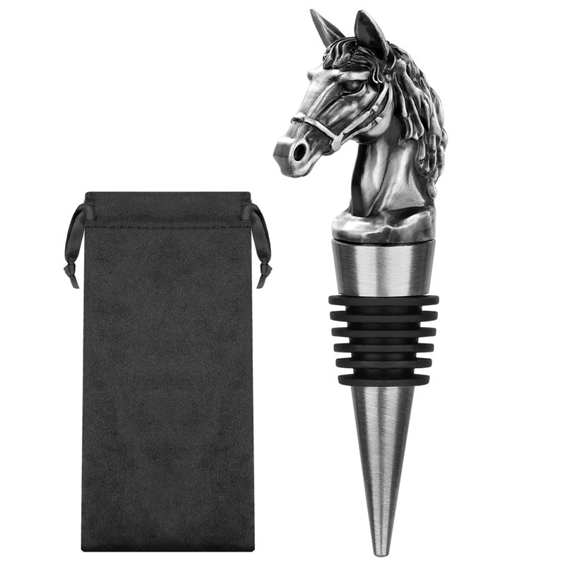 Reusable Horse Head Wine Stopper, Funny Bottle Stoppers for Wine Champagne, Bar Club Party Wine Accessory