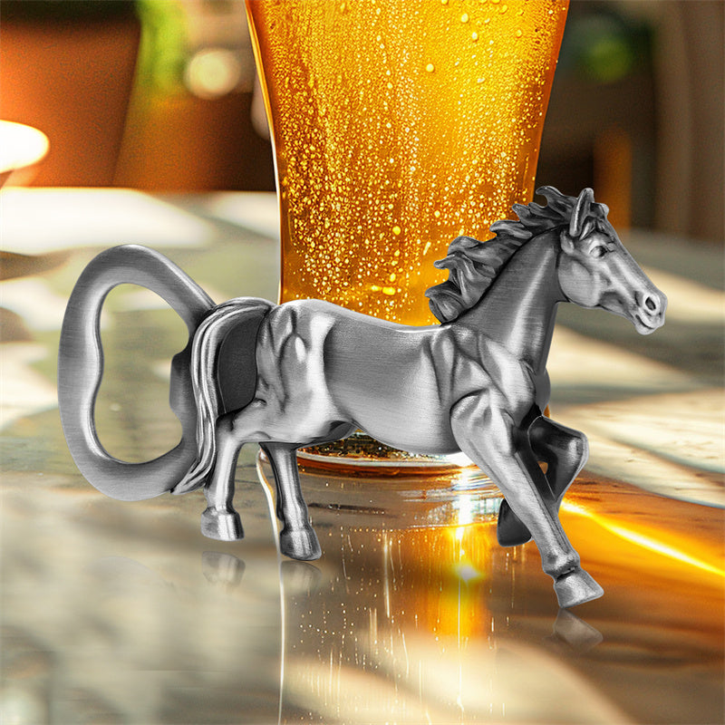 horse shaped bottle opener, antique metal beer opener for equestrian lovers