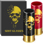 Skull Plastic Shot Glasses Bulk Set of 2 12GA Small Bullet Shot Cups for Whiskey Tequila Vodka Liquor Halloween Gift