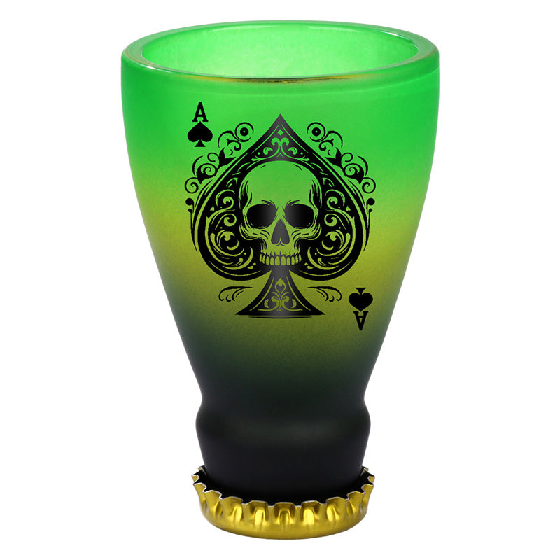 43ml/1.47oz Spades Skull Shot Glasses,Tequila Whiskey Glasses for Men, Club Bar Party Shot Glasses,Ideal Gift for Father Husband Men