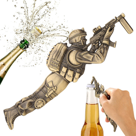 vintage soldier bottle opener, cool special forces shape beer tool for gifting